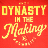 Dynasty In The Making T-Shirt in Red, Yellow, & White
