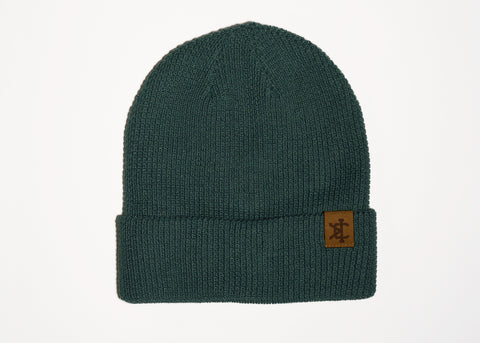 Waffle Knit Beanie in Mineral Blue