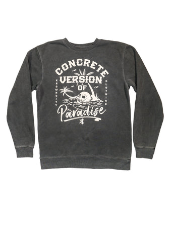 Concrete Version of Paradise Crewneck Sweater in Pigment Black